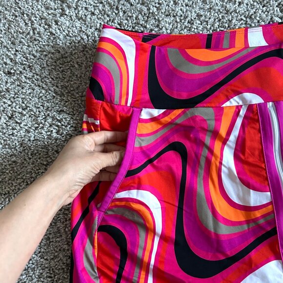 Kinona Colorful Women's Athletic Skort Inner Shorts Size Xl Funky Retro - Picture 5 of 10